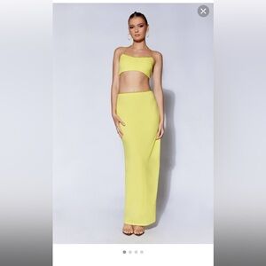 Meshki yellow set, “Sweeney” XS skirt and halter top. Brand new with tags.